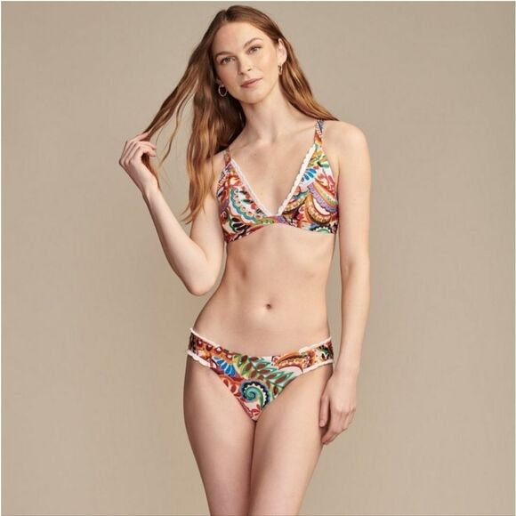 Lucky Brand Tropical Paisley Bikini Set Size Small NWOT - Picture 1 of 6